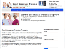 Tablet Screenshot of excelcaregivertraining.com